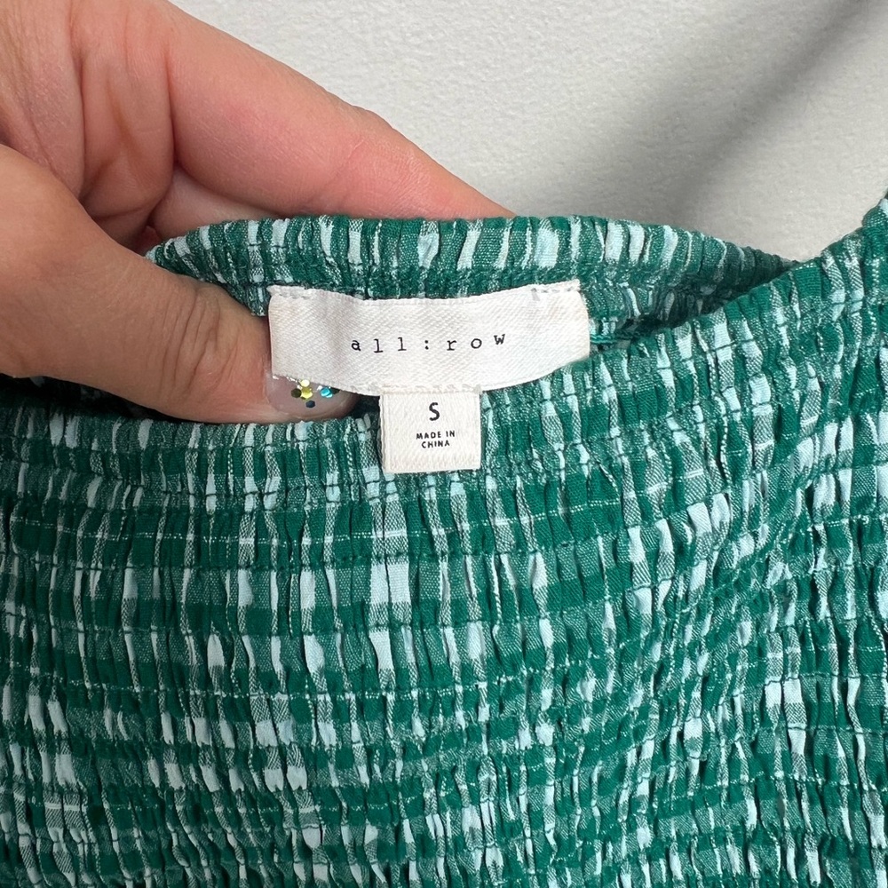 All Row Smocked Plaid Midi Dress - Picture 4 of 8